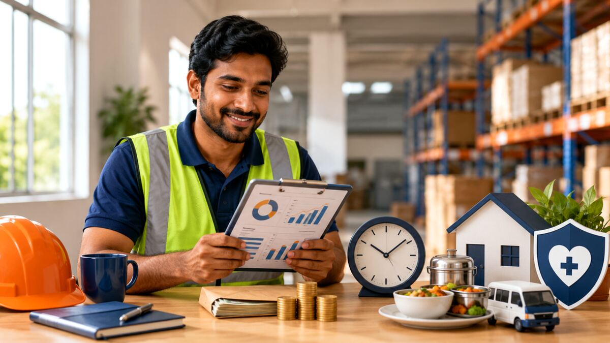 Salary breakdown calculator for a Dubai warehouse basic wage and overtime.