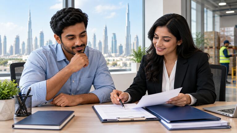 Contract field checklist for a UAE warehouse employment offer.