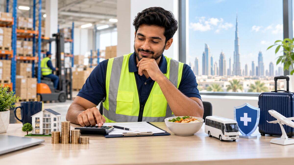 Side-by-side comparison of two UAE warehouse job packages.