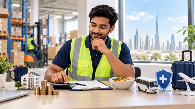 Side-by-side comparison of two UAE warehouse job packages.